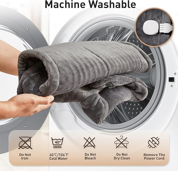 WUGE Mothers Day Gifts for Mom, Heating Pad for Neck Shoulder and Back, Birthday Gift for Women Men, Deeper Pain Relief, Large Weighted Heat Pad, ETL Certified, Gray