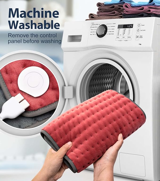VALGELUIK Heating Pad for Back, Neck & Shoulder Pain Relief – 12"x24" Electric Heat Pad, Auto-Off, Machine Washable, Moist/Dry Heat Options – Thoughtful Mother's Day Gifts for Mom, Dad, Women & Men