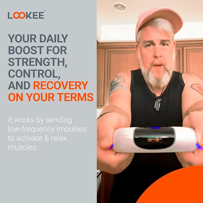 LOOKEE VibHeal Arm Exerciser | Flabby Arms Workout, Hand & Wrist Massager | Portable Arm Toning & Recovery Device with 15 Intensity Levels, Travel-Friendly Fitness for Men & Women