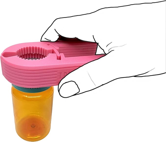 Intulon V7 Water Bottle Opener for Seniors Ergonomic Design Weak Hands Arthritis Friendly Twist Cap Remover Kitchen Gadget Handy Lightweight Utensil (Pink)