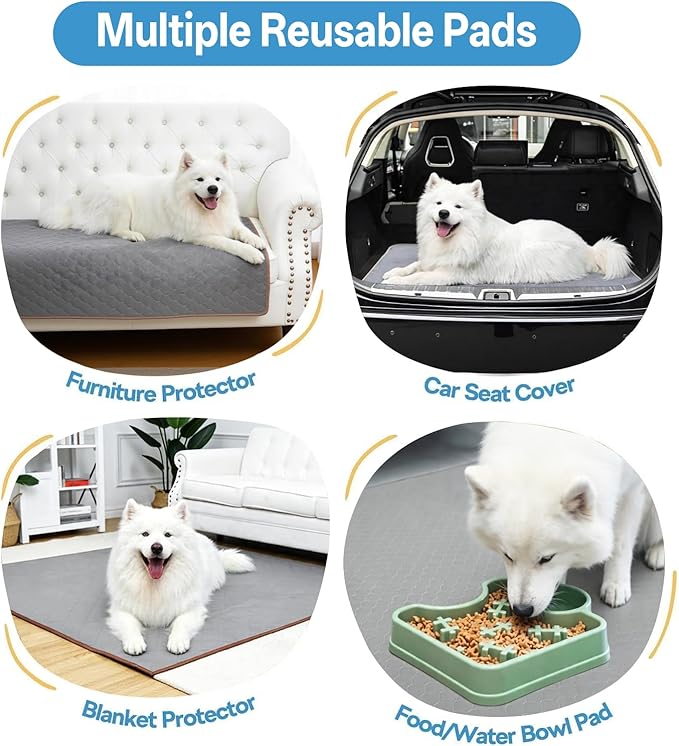 1-Pack 72"x72" Extra Large Reusable Dog Pad, Non-Slip Waterproof Washable Pet Pee Pad for Potty Training Whelping Box Crate Playpen, for Incontinent Dogs