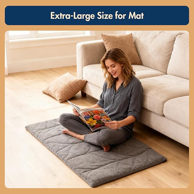 Vagascape Dog Pad (31"x20") - Waterproof Mat & Pet Bed for Indoor and Outdoor Use, Chew Resistant Cord, Machine Washable Cover with Wheat Pattern Quilting, for Cats and Pets