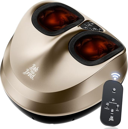 BOB AND BRAD Foot Massager Machine with Heat and Remote, Fits up to Size 14, FSA Eligible HSA Shiatsu Deep Kneading Foot Massager for Plantar Fasciitis and Neuropathy