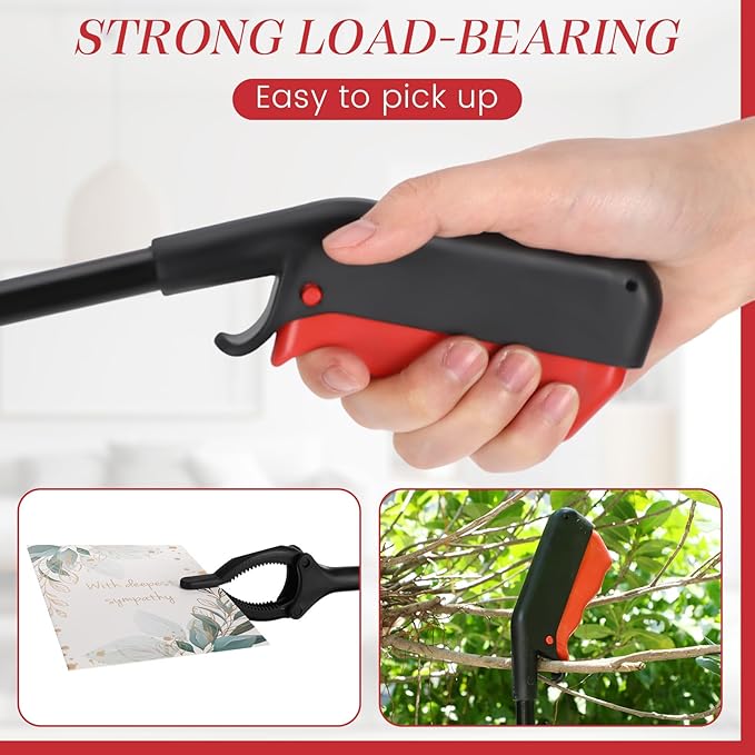Norme 12 Pcs Grabber Reacher Tool Bulk, 31.5" Long Handle Trash Picker for Elderly Assist, Lightweight Handy Aid Nonslip Claw Grabber for Arm Extension 360 Rotating Pickup Stick Outdoor Cleanup Tool