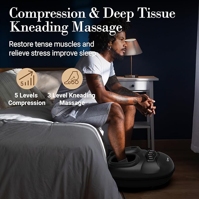 Smart Foot Massager with Heat for Neuropathy and Pain Relief - [2026 New Version], FSA Eligible HSA, Deep Kneading Foot Massager for Plantar Fasciitis, APP Mobile Remote Control, Gifts for Women Men