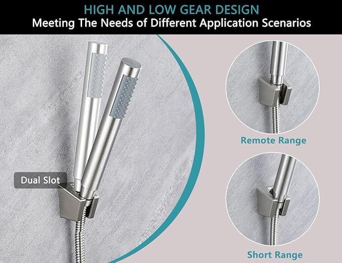 Handheld Shower Head with Hose, Hand Held Shower Wand Head with Long Hose, High Pressure RV Shower Head with Handheld Spray Combo, Dog Shower Attachment, Brushed Nickel