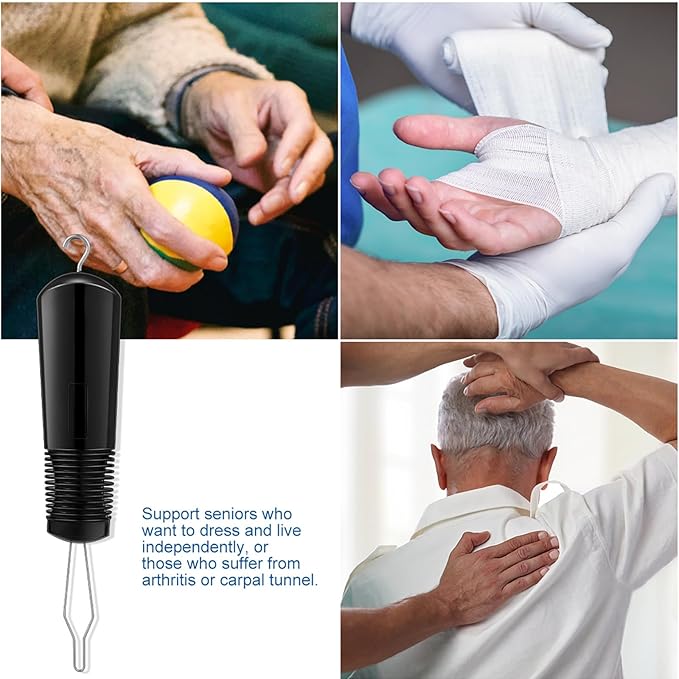 VOSAREA 3pcs Stainless Steel Button Aid and Zipper Pull Dressing Tool Set for Seniors and Disabled Portable Button Hook Helping and Zipper Assistance for Daily Living