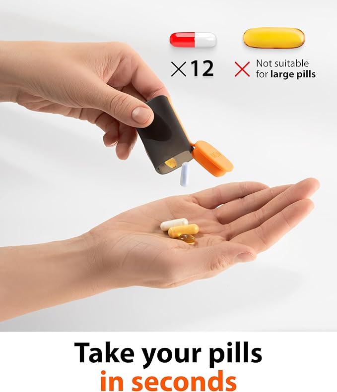 Weekly Pill Organizer 1 Time a Day - 7 Day Travel Pill Case with Detachable Daily Compartments, Secure Silicone Lids, Easy Open for Seniors & Arthritis, Durable Compact Vitamin & Medication Organizer