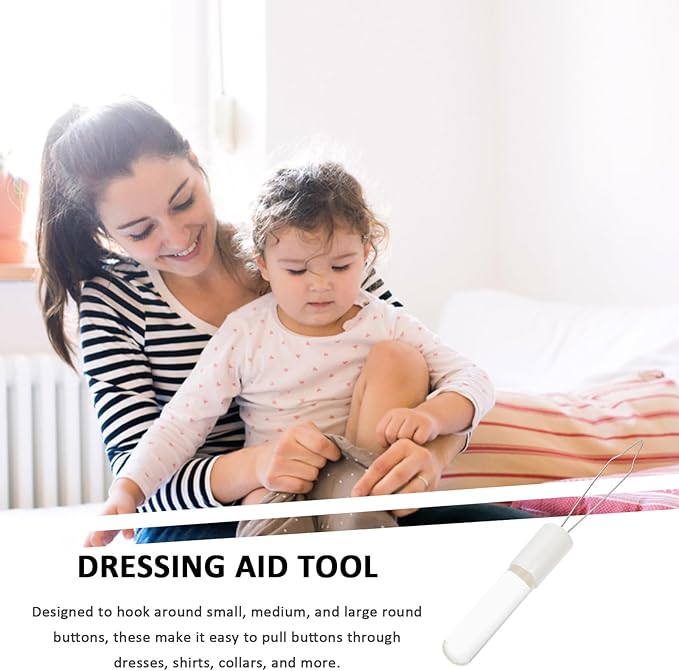 Button Pulling Assistance Tool Zipper Puller One-Hand Button Hook Aid for Seniors and Arthritis for Easy Coat and Clothing Use