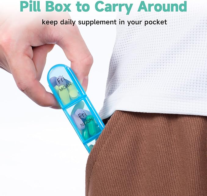 Pill Organizer 3 Times a Day, Weekly Pill Organizer 3x a Day, Pill Box 7 Day, Daily Pill Box Organizer, Travel Container Pill Cases Organizers 7 Day, Medicine Organizer to Hold Vitamins and Medication