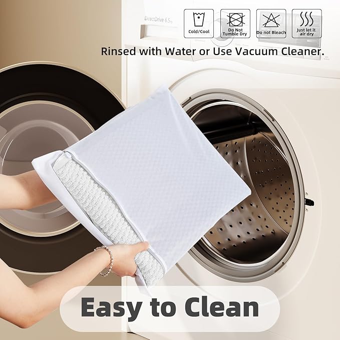 TYUU Large Bathroom Rugs Non Slip Washable Bath Rugs Super Absorbent Bathroom Rug Thin Quick Dry Low Pile Bath Mats, White 36"x48"