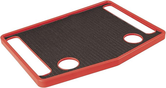 Support Plus Walker Tray Table - Non Slip Mobility Mat with Cup Holder (21"x16") - Red