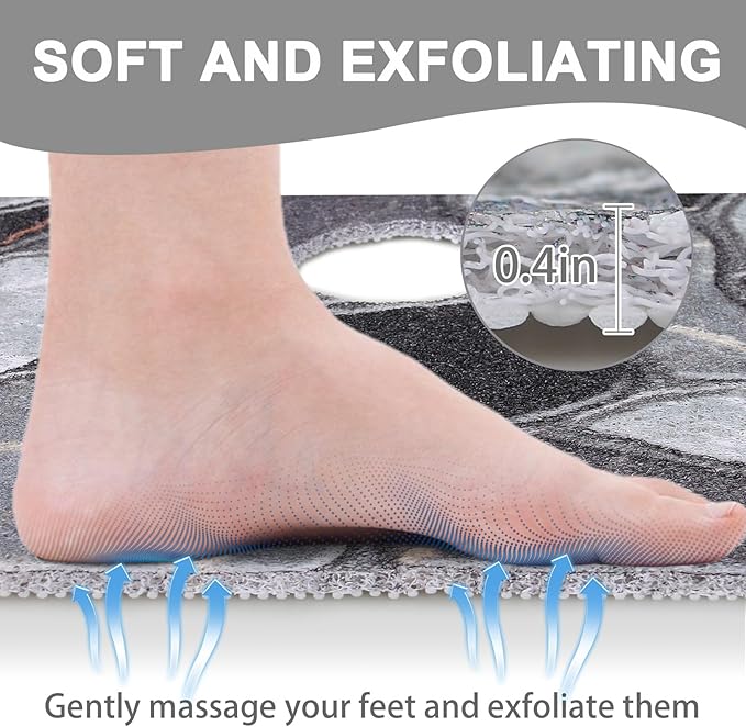 Square Shower Mat Non Slip: 32x32 Inch Extra Large Shower Mats for Inside Shower, Anti Slip Shower Floor Mat, Loofah Shower Stall Mats for Elderly, Non Slip Shower Mat with Drain Hole in Middle