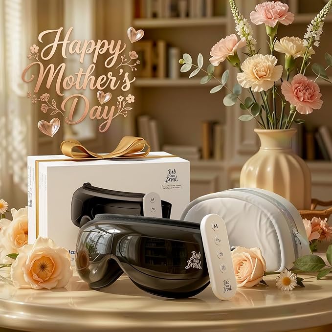 BOB AND BRAD Eye Massager with Heat FSA Eligible HSA, EyeOasis 2 Plus Eye Mask with Remote Control, Electric Headache Massager for Migraines & Dry Eye Relief, Mothers Day Birthday Gifts for Women Men