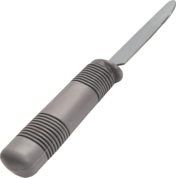 Rehabilitation Advantage Weighted Serrated Knife with Wide Rubber Handle (Pack of 2)
