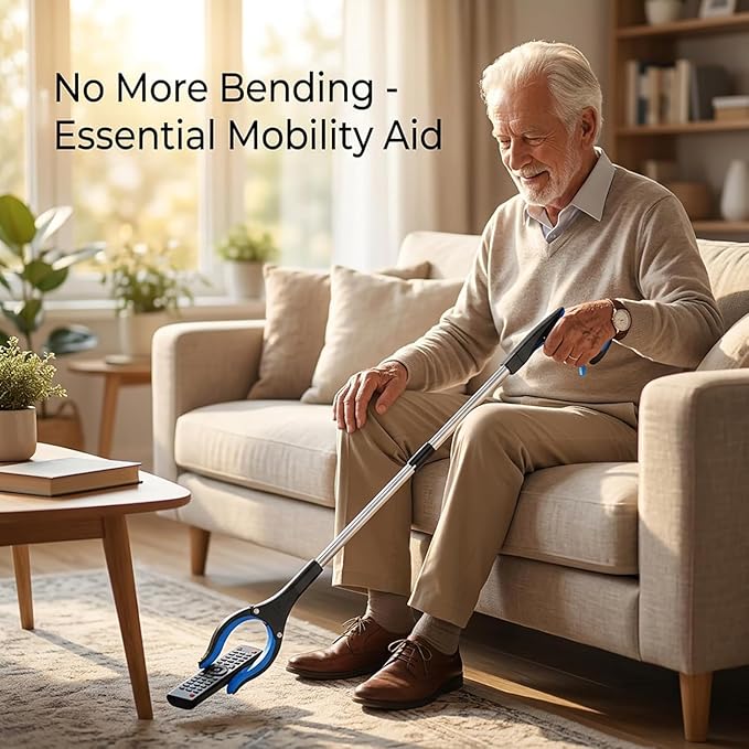 32" Grabber Reacher Tool (2-Pack), Foldable Trash Picker Upper with 360° Rotating Jaw & Magnetic Tip, Heavy Duty Reaching Assist Stick for Seniors, Post Surgery Recovery Must Haves Mobility Aid