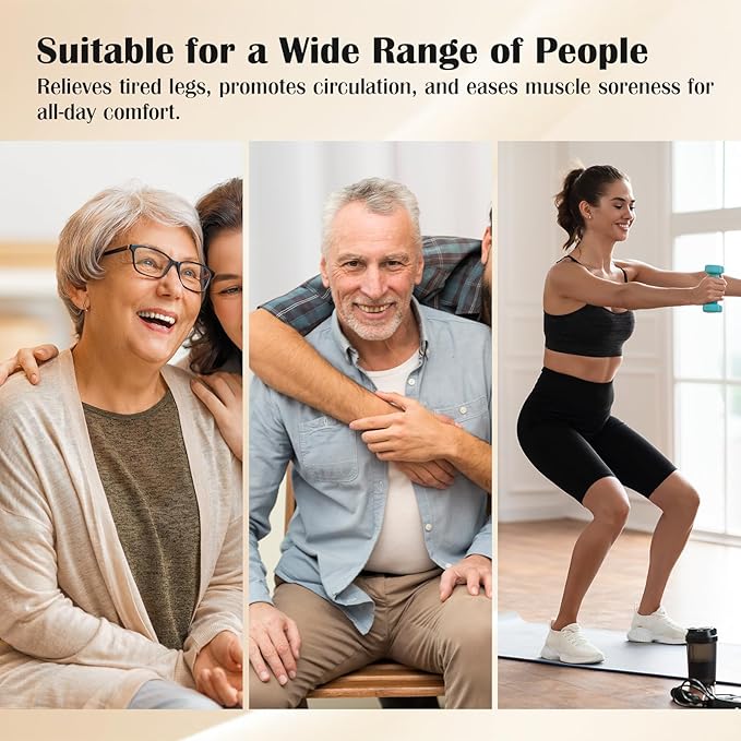 Gifts for Mom Dad Seniors, Leg Compression Massager with Heat, Air Compression Boots for Circulation & Pain Relief, 6 Modes, 9 Intensities, 3 Heating