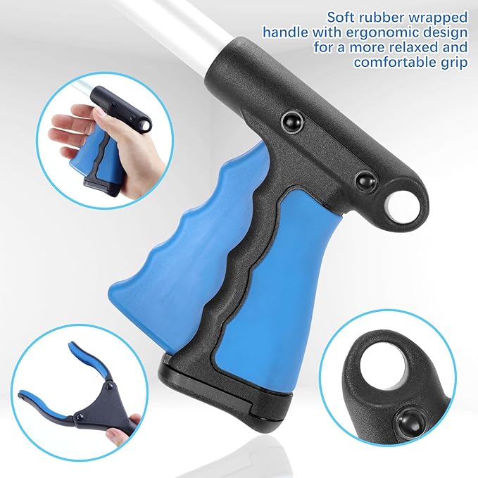 Upgraded 31 Inch Grabber Reacher Tool for Seniors, Trash Picker Upper- Anti Slip Wide Jaw, Stable Center of Gravity, Folds to 12.8 Inch Easy Storage Ideal for Trash Pickup & Surgery Recovery