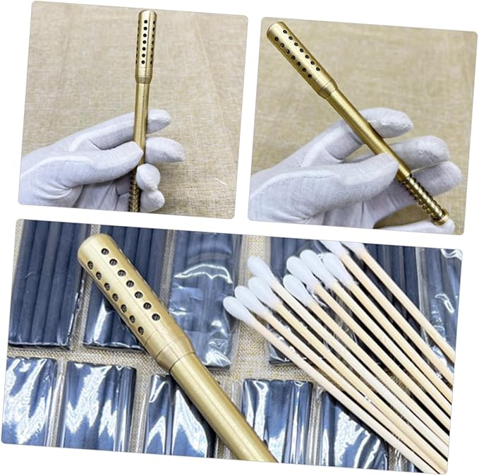 FOMIYES Handheld Moxibustion Tool for Home Use Lightweight Brass Stick Holder for Body Face and Eye Portable Heating Device for Seniors and Wellness Enthusiasts