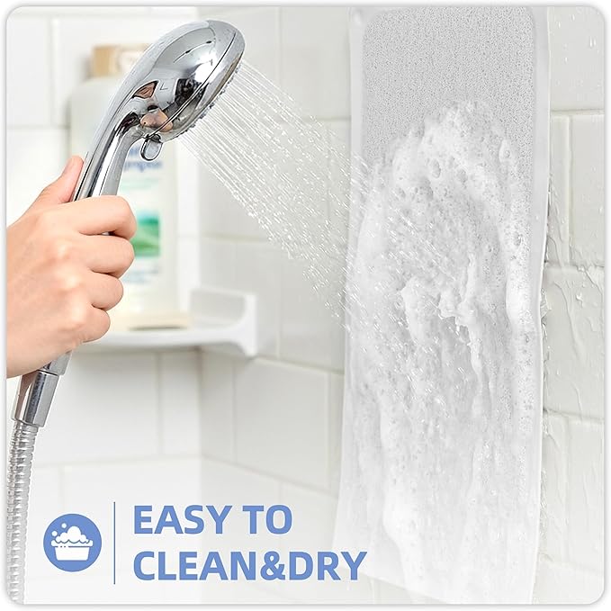 Upgraded Anti Slip Shower Mat for Inside Shower,Non Slip Bathtub Mat with Suction Cups,Shower Floor Mat，Scrubber Mats,Easy to Clean,Quick Dry,Easy Drainage,Loofah Bath Mat for Tub,White,16''x24''