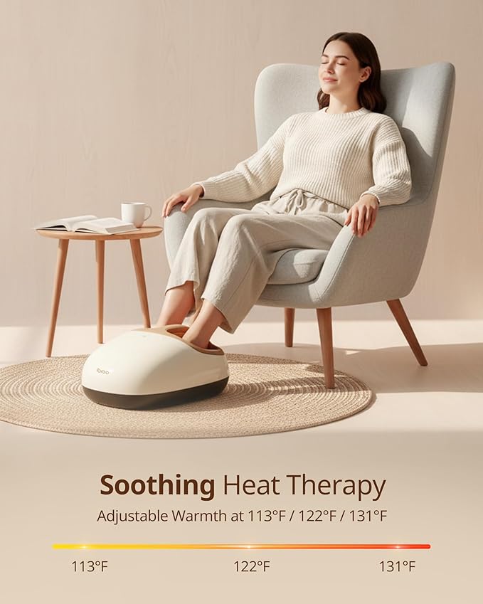 ibreo Shiatsu Foot Massager with Heat, Deep Kneading Therapy, Air Compression, Mother’s Day Gift for Mom, for Foot Neuropathy, Plantar Fasciitis, Tired & Pain Relief, for Men Women Size up to 13