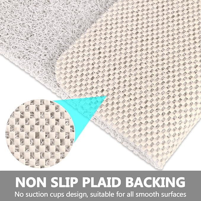 Square Shower Mat Non Slip: 36 x 36 Inch Extra Large Loofah Shower Mats for Inside Shower - Anti Slip Shower Stall Matt with Drain Hole in Middle