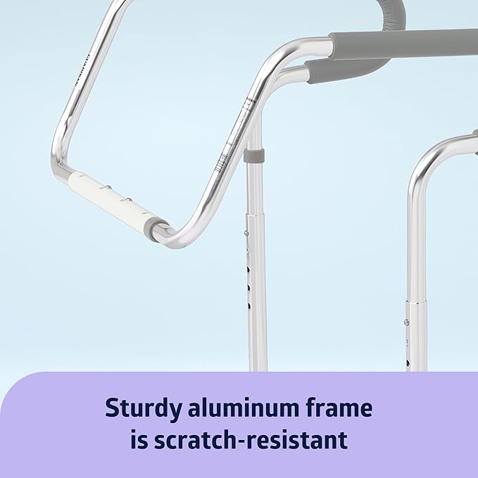 Medline Guardian Toilet Safety Rail - Adjustable Height, Robust & Reliable, Ideal for Medical Patients, Hospitals, Nursing Homes