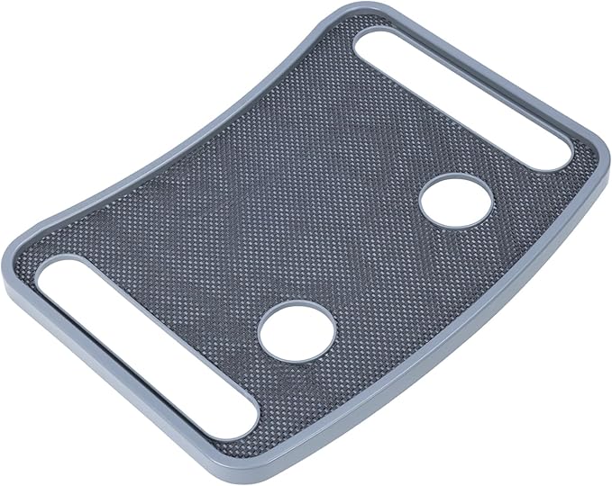 Walker Tray for Seniors with Dual Cup Holders, Side Pouch and Non-Slip Pad, Lightweight Durable Food & Drink Table, Compatible with Walker of 10210-1 Model (Gray)