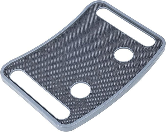 Walker Tray for Seniors with Dual Cup Holders, Side Pouch and Non-Slip Pad, Lightweight Durable Food & Drink Table, Compatible with Walker of 10210-1 Model (Gray)