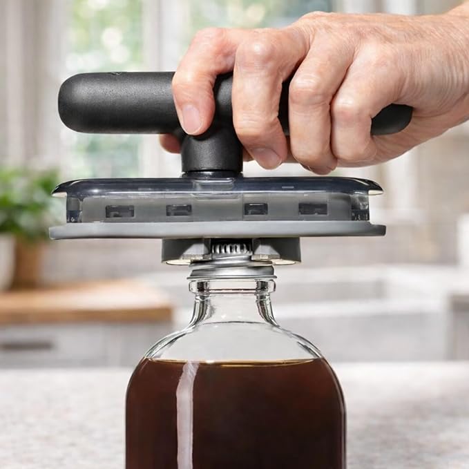 Jar Opener for Seniors with Weak Hands - Adjustable Jar & Bottle Opener with Ergonomic Handle, Manual Lid Opener for Small to Large Lids, No Batteries Needed, Kitchen Gadget for Arthritis