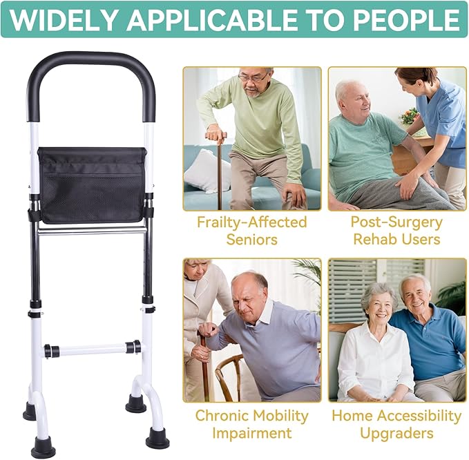Stand Assist Aid for Elderly, Adjustable Safty Mobility Aids Rail for Couch Chair Toilet, Non-Slip Standing Assist Device with Heavy-Duty Steel Frame, Sit to Stand Support for Seniors