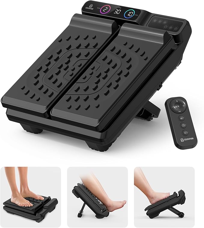 Foot Massager for Neuropathy,Plantar Fasciitis, High-Frequency Vibration Feet Massager with Heat, 30 Speed Levels & 3 Angles Relax Calf Leg and Foot for Circulation Pain Relief, Remote Control