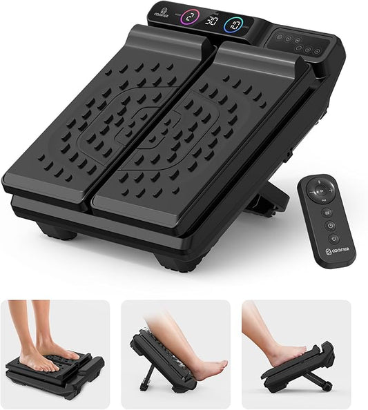 Foot Massager for Neuropathy,Plantar Fasciitis, High-Frequency Vibration Feet Massager with Heat, 30 Speed Levels & 3 Angles Relax Calf Leg and Foot for Circulation Pain Relief, Remote Control