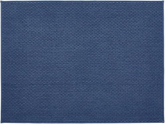 TYUU Large Bathroom Rugs Non Slip Washable Bath Rugs Super Absorbent Bathroom Rug Thin Quick Dry Low Pile Bath Mats, Navy Blue 36"x48"