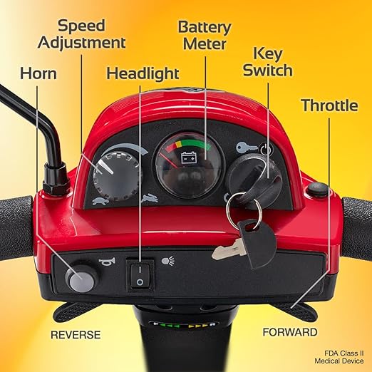 Rascal Conquest 3-Wheel Heavy-Duty Outdoor Mobility Scooter, Long-Range Battery-Powered Electric Travel, 350lb Capacity, Battery Included