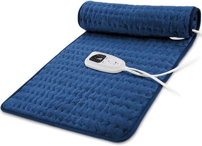 40"X20" Electric Heating pad with 6 Heat Settings, Auto Shut Off, Dry Electric Heating for Back Neck Knee Arms Legs Shoulder Heat Pads for Christmas Birthday Father's Day Mother's Day (Dark Blue)