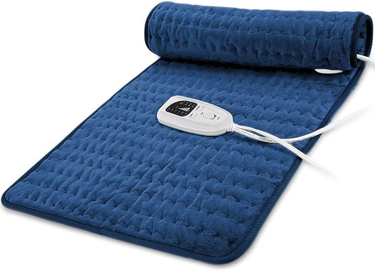 40"X20" Electric Heating pad with 6 Heat Settings, Auto Shut Off, Dry Electric Heating for Back Neck Knee Arms Legs Shoulder Heat Pads for Christmas Birthday Father's Day Mother's Day (Dark Blue)