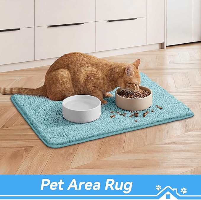 Bcoimo Super Absorbent Cat Door Mat, 24"*17" Anti Slip Mat for Muddy Paws, Pet Rugs for Dirty Paws Washable that Absorbs Moisture and Dirt, for Cat Cage and Pet Resting Carpet