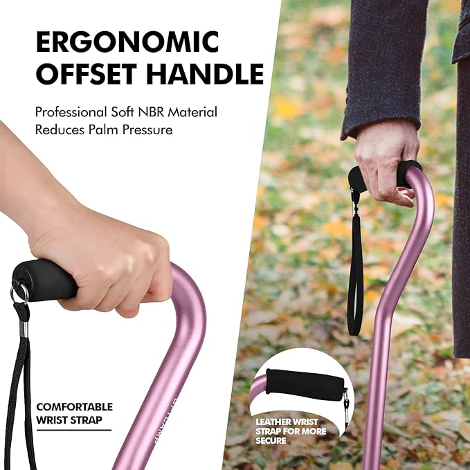 GPTCAMP Walking Cane and Walking Stick for Men Women,Lightweight Folding Canes with Offset Soft Cushioned Handle,Adjustable & Collapsible,Mobility & Leg Surgery Recovery