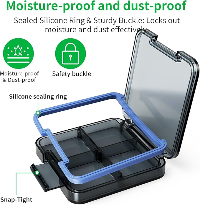 Small Pill Box, Travel Pill Organizer, Small Pill Case, Pill Container for Purse 4 Compartments, Daily Compact Travel Medicine Holder for Vitamins Medication (Black)