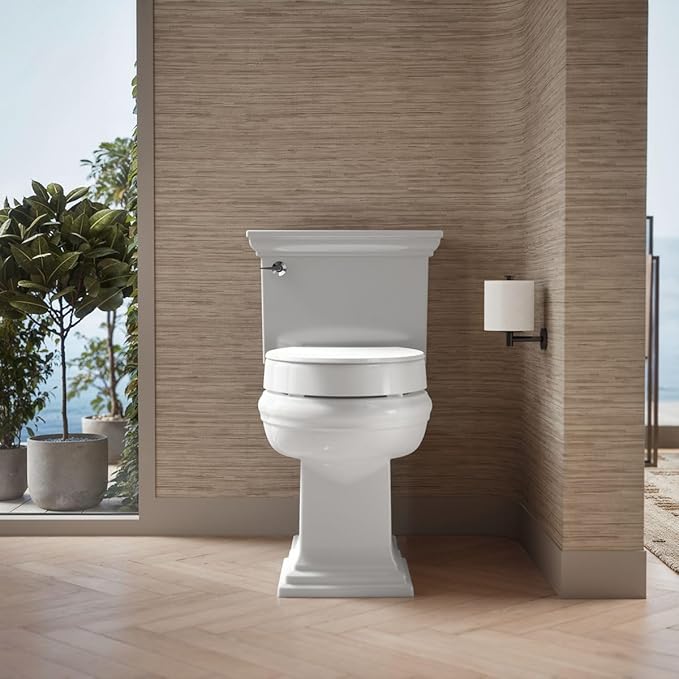 KOHLER 25875-0 Hyten 3" Height, Elevated Soft Close Elongated Toilet Seat, Contoured Seat with Grip-Tight Bumpers, Quick-Attach Hardware, No Slam Toilet Seat, White (Pack of 2)