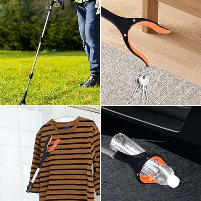 Grabber Reacher Tool 41" Litter Pickers Foldable Reaching Aids Helping Hand Stick with 360°Rotating Head and Magnetic Claw