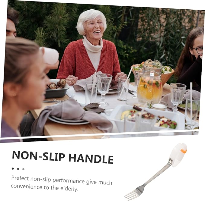 Adaptive Portable Fork and Spoon for Seniors Tremble Utensils Non- Grip for Elderly and Disabled Dining Needs Easy to Clean and Use