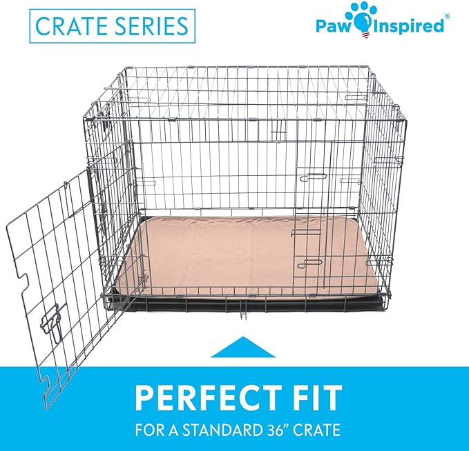 Paw Inspired Washable Crate Liners for Dogs (2 Pack), Leakproof, Non-Slip Pee Pads for 36 Inch Kennels, Reusable Puppy Pads for Potty Training, Whelping, Waterproof Mat (35x22 Inch, Pack of 2)