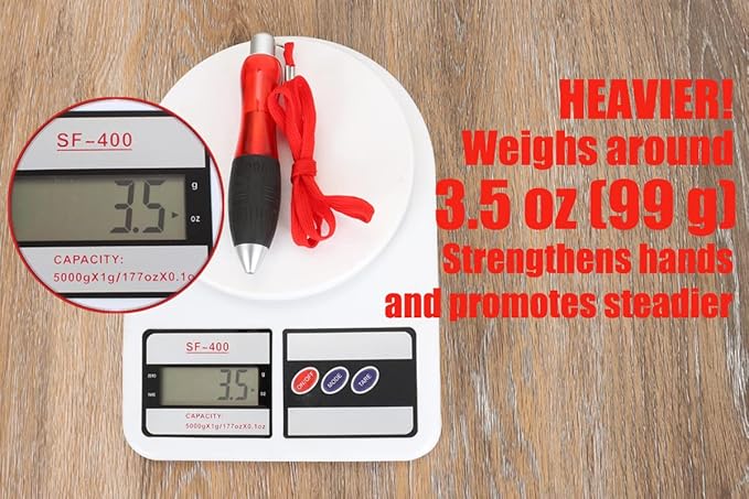 Big Weighted Fat Pens for Parkinsons Patients, Essential Tremors, Arthritis Hand and Low Grip Strength - Heavy Weighted Pen to Help Parkinson's, Carpal Tunnel, Elderly(1 Pack with 4 Extra Ink Refill)