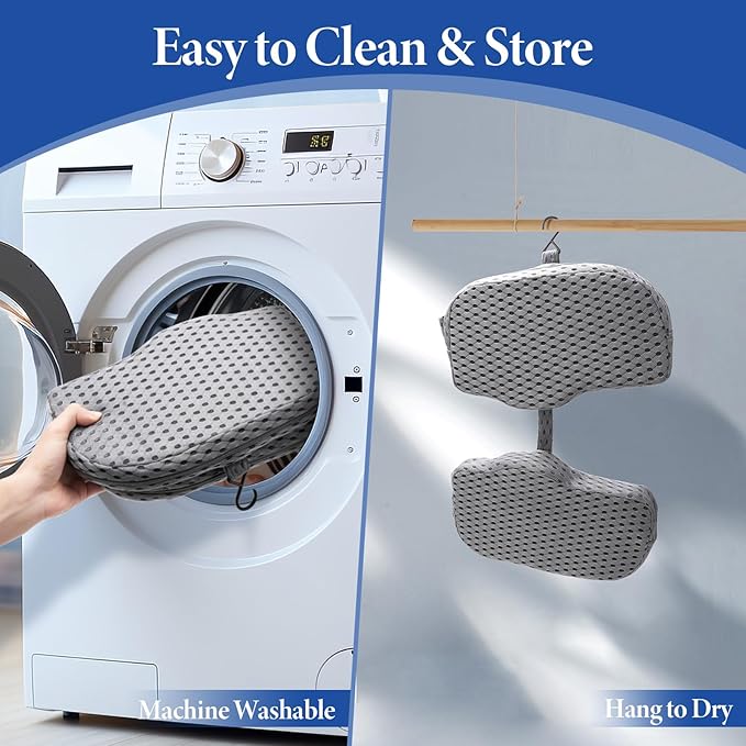 U Shaped Shower Seat Cushion, Quick Drying Shower Chair Cushion, Bathtub Chair Pad with 4D Air Fiber Materia, Shower Seat Mat with Mesh Cover and Hook, for Elderly, Senior, Handicap, Disabled