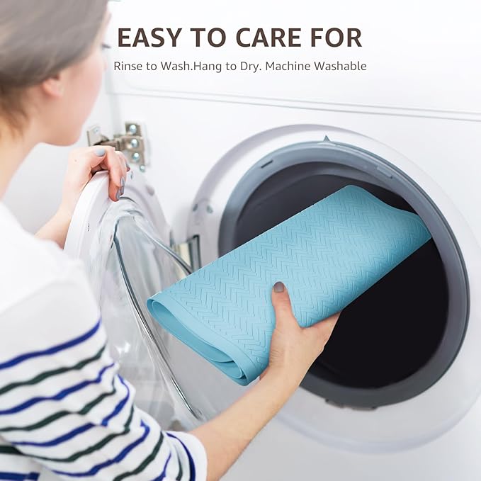 OTHWAY Bathtub Mat Non Slip, 27" x 17" Bath Mat for Tub, Machine Washable Shower Anti Slip Mat with 246 Strong Suction Cups (Lake Blue)