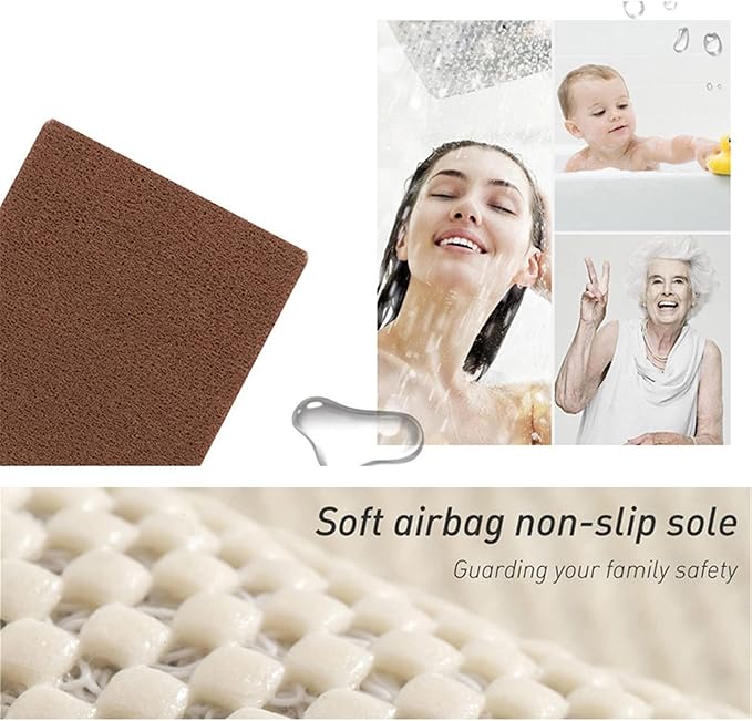 Secure Mat, Non-Slip Bathtub Mat, The Ultimate Non-Slip Bath Mat, Shower Mat Floor Mat for Tub, Shower, Bathroom (Black, 60x60cm(23.62"x23.62"))