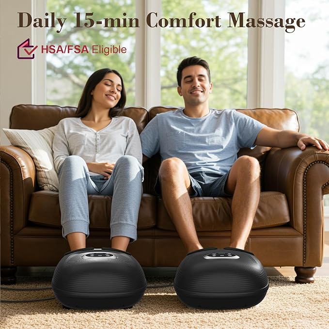 CuPiLo Foot Massager FSA Eligible HSA, 2026 Upgraded Mothers Day Gifts for Mom, Feet Massager with Heat for Plantar Fasciitis Relief, 5 Levels Compression & Vibration Massage for Neuropathy