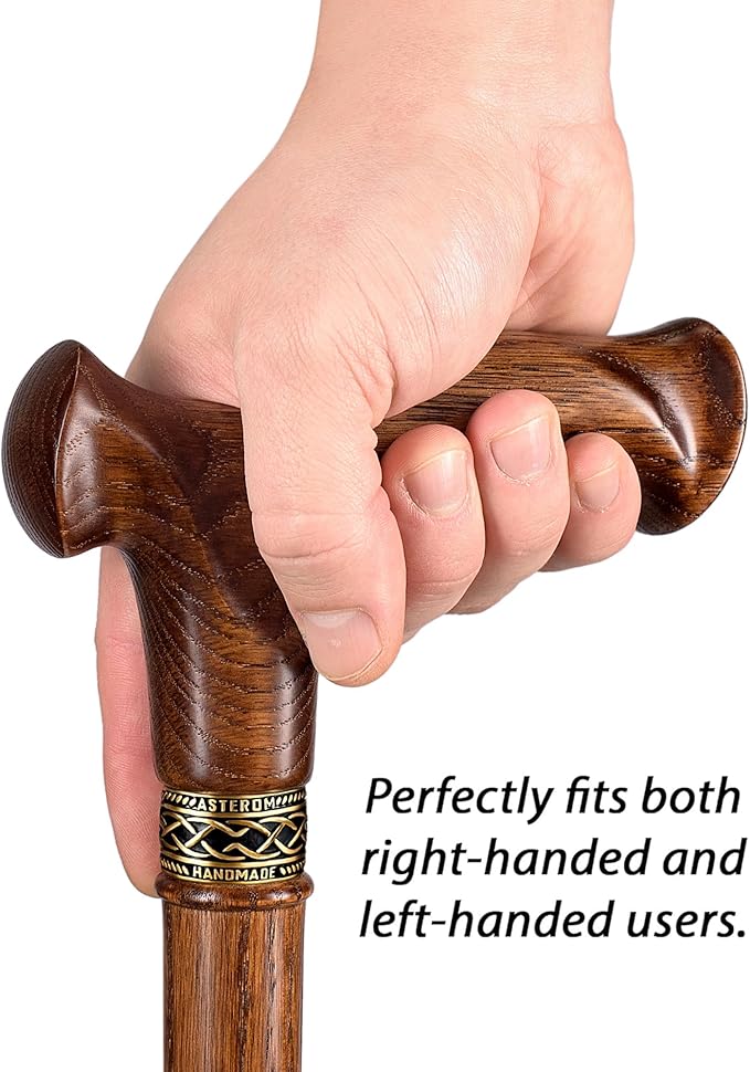 Asterom Handcrafted Canes for Men - Ergonomic, Stylish, Wooden Walking Cane for Men, Cool Walking Sticks for Seniors